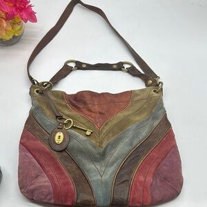 Fossil Multicolor Patchwork Shoulder Bag